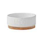 Frisco Round Meow Non-skid Ceramic Cat Bowl